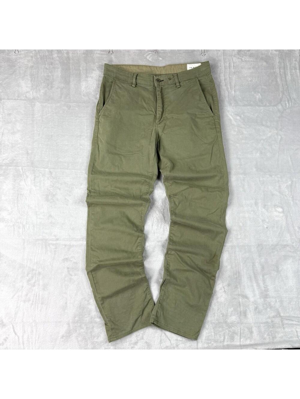 Rag and Bone Pants Men 31x30 Pale Army Green Fit 2 Stretch Twill Chino Preppy - Picture 2 of 12